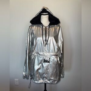 Victoria's Secret Pink Womens Windbreaker Hoodie Half Zip Pullover Medium/Large